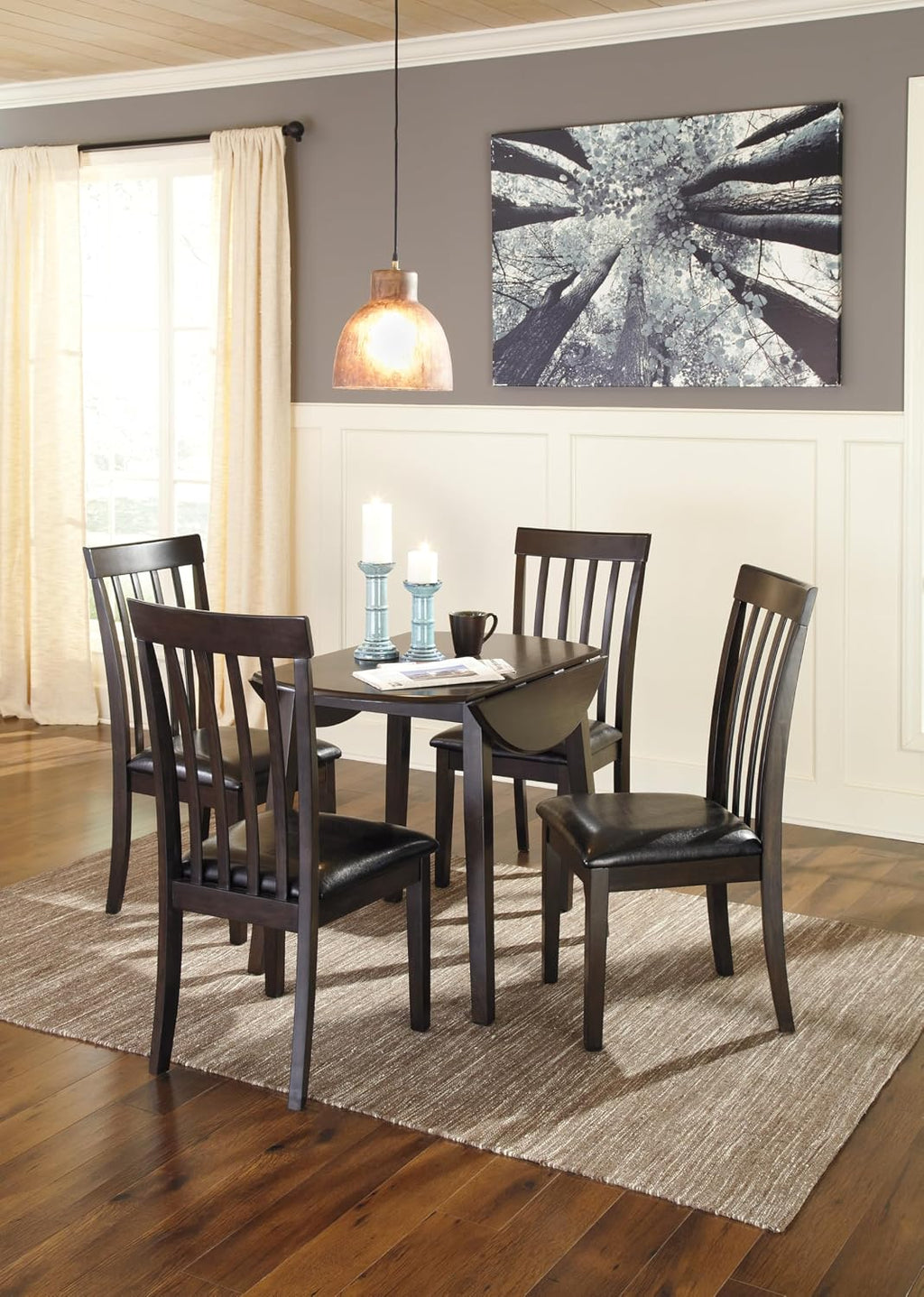 Signature Design by Ashley Hammis Rake Back Dining Room Chair, Set of 2, Dark Brown