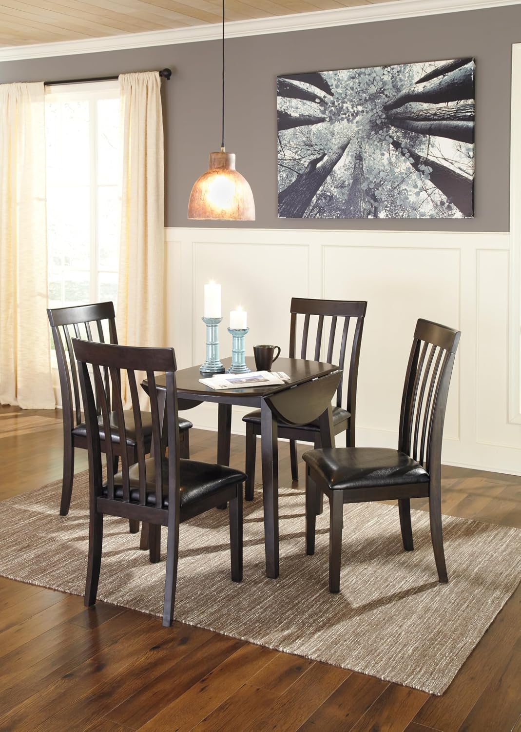 Signature Design by Ashley Hammis Rake Back Dining Room Chair, Set of 2, Dark Brown