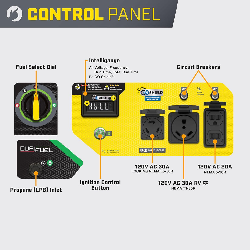 Champion Power Equipment 4375-Watt Portable Generator | Wireless Start, Dual Fuel, RV Ready, Free 3-Year Warranty