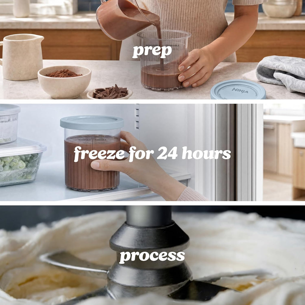 Ninja® CREAMi® XL 11-in-1 Ice Cream Maker for Ice Cream, Sorbet, Gelato & More, Now Featuring Dariy Free, Smoothie Bowl, and CreamiFit™, Includes (2) Family-Sized 24.oz Tubs, Navy, NC601