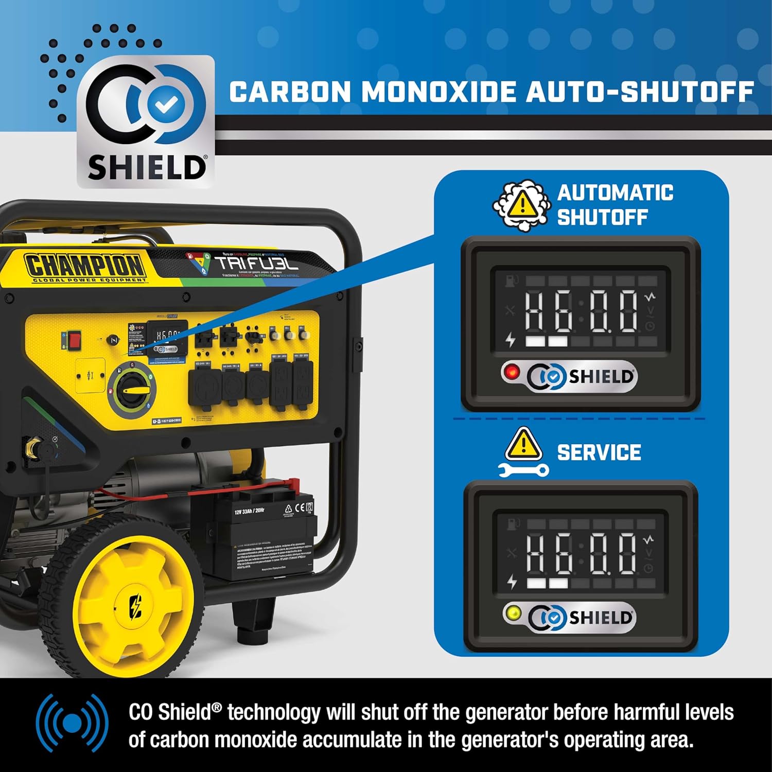 Champion Power Equipment 16,875-Watt Electric Start Tri Fuel Home Backup Portable Generator, Free 3-Year Warranty
