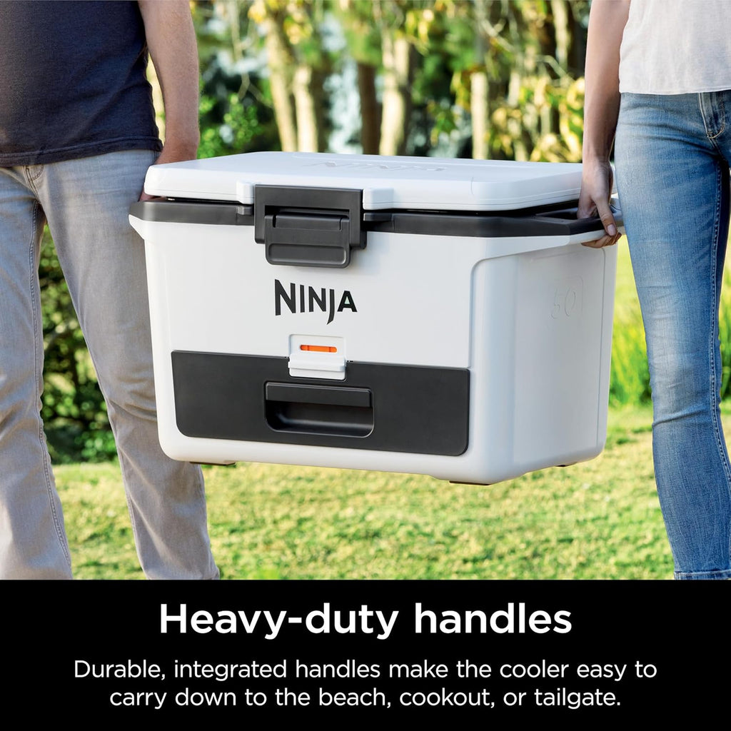 Ninja FrostVault 50qt Hard Cooler with Dry Zone | Integrated Fridge-Temp Dry Storage Drawer | Premium Heavy-Duty Insulated Cooler | Keeps Ice Cold for Days | Luminous Blue | FB151CY