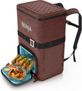 Ninja | Backpack Cooler | FrostVault Go 36 Can Soft Cooler | Leakproof Zipper with Built in Can Opener, 2 Ice Packs & Dry Storage Drawer | for Hiking, Camping & More | Canyon Red | FF136MR