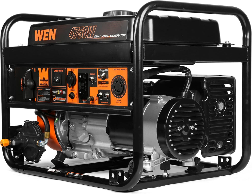 WEN DF472X 4750-Watt 120-Volt/240-Volt Dual Fuel Portable Generator with CO Shutdown Sensor