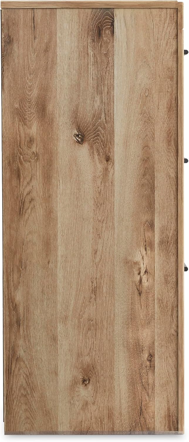 Signature Design by Ashley Hyanna Mid-Century Modern 6 Drawer Dresser, Light Brown & Beige