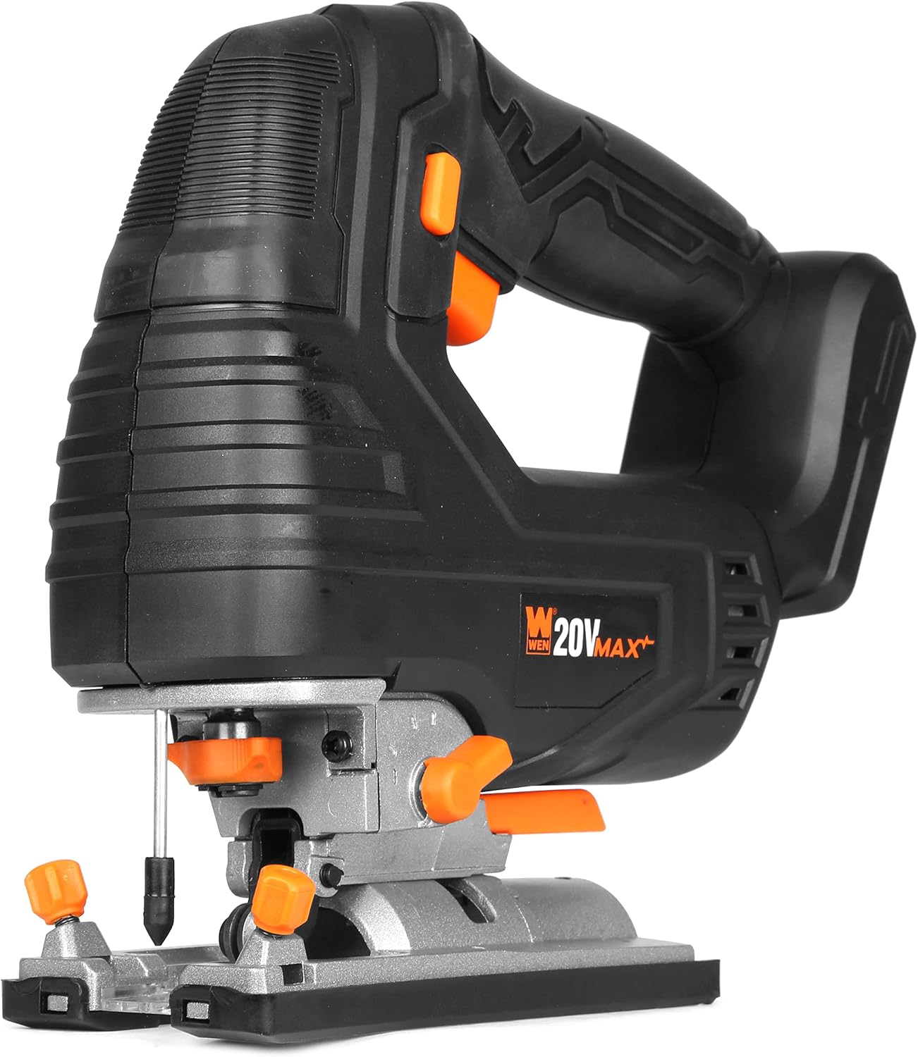 WEN Cordless Jigsaw, Brushless with Variable Speed, 20V Max 4.0 Ah Lithium Ion Battery and Charger (20667)