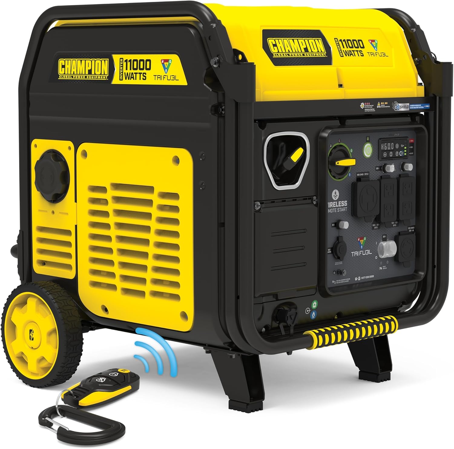 Champion Power Equipment 11,000-Watt Wireless Remote Start Tri Fuel Home Backup Portable Inverter Generator with Quiet Technology and Free 3-Year Warranty