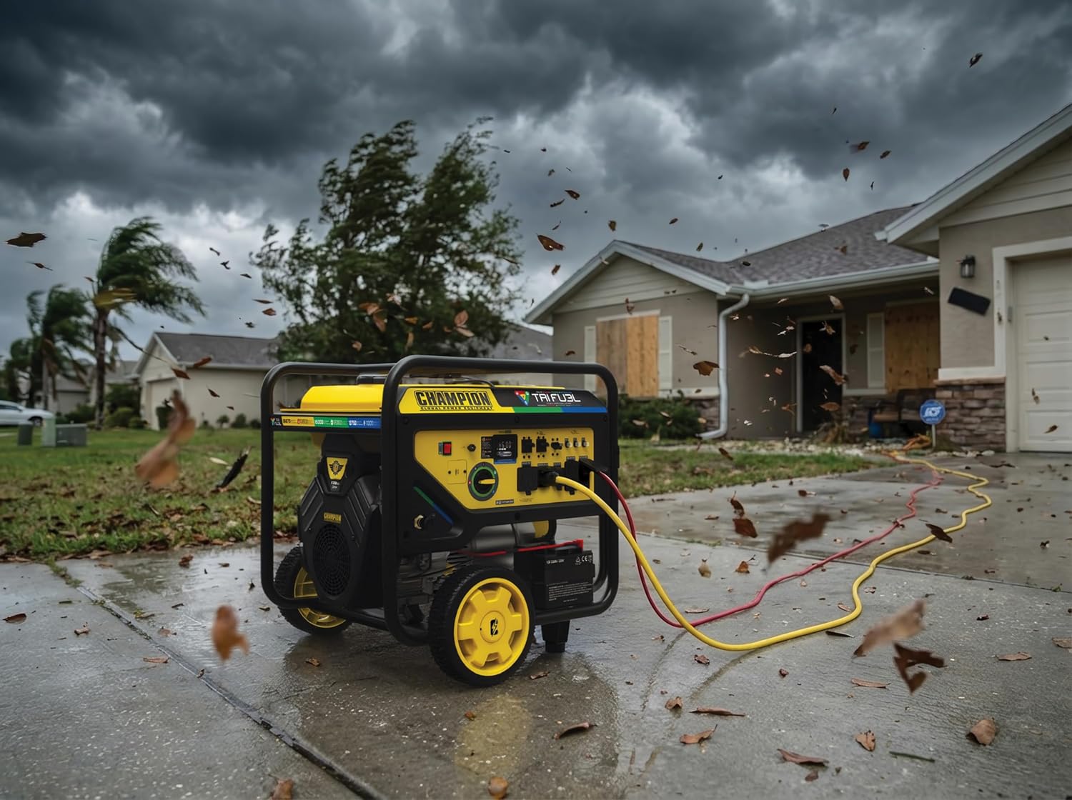 Champion Power Equipment 16,875-Watt Electric Start Tri Fuel Home Backup Portable Generator, Free 3-Year Warranty