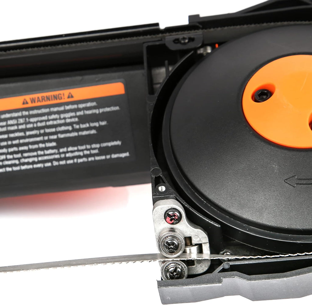 WEN Cordless Portable Bandsaw for Metal with Variable Speed, 20V Max 5.0 Ah Lithium-Ion Battery, and Charger (20496)