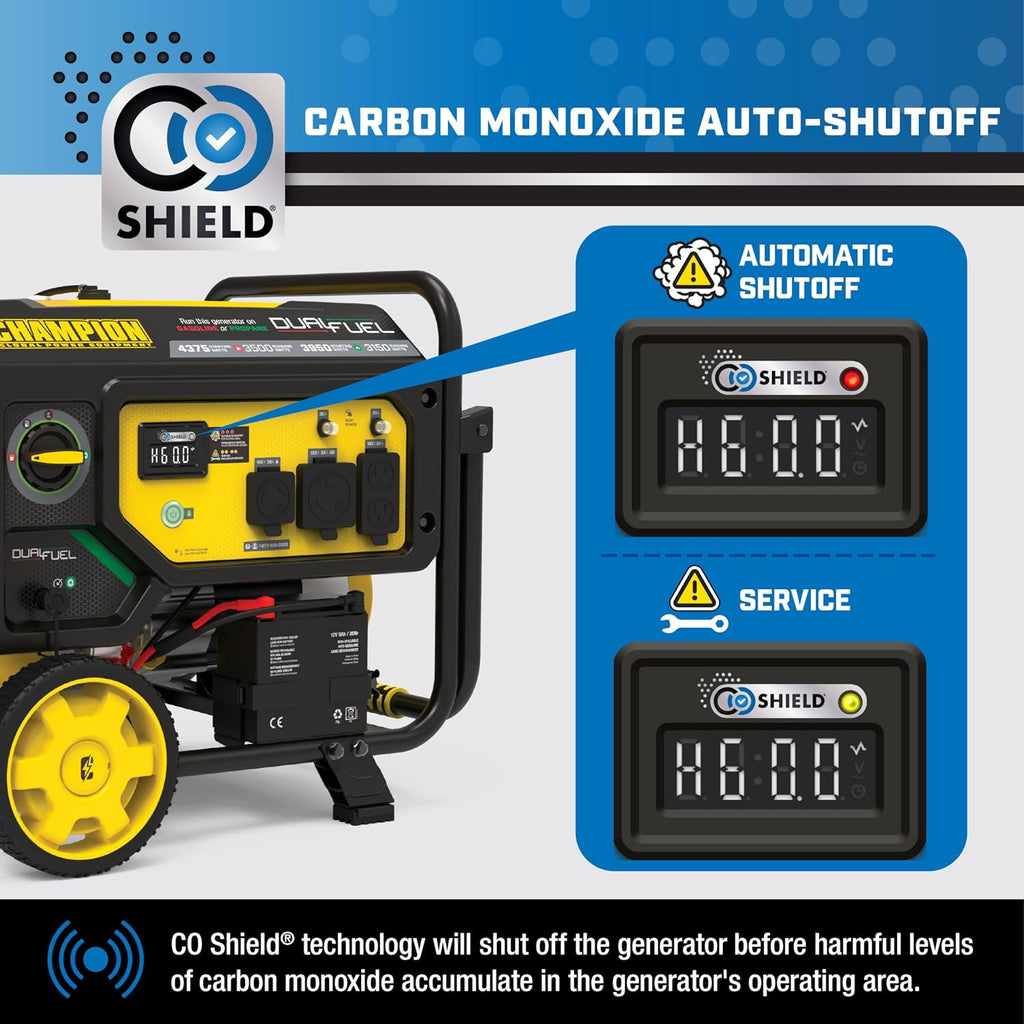 Champion Power Equipment 4375-Watt Portable Generator | Wireless Start, Dual Fuel, RV Ready, Free 3-Year Warranty