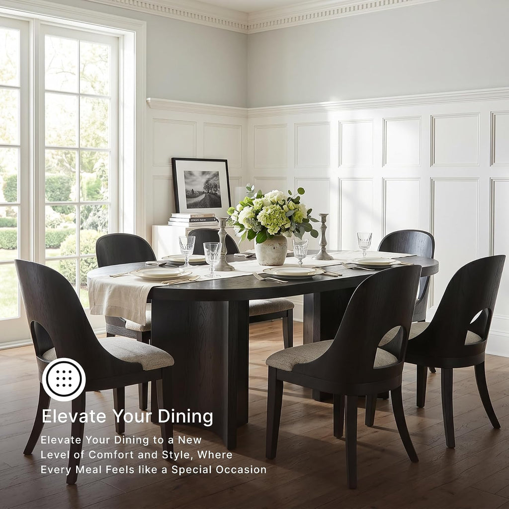 Signature Design by Ashley Rowanbeck Minimalist Dining Table for 8 People, Black
