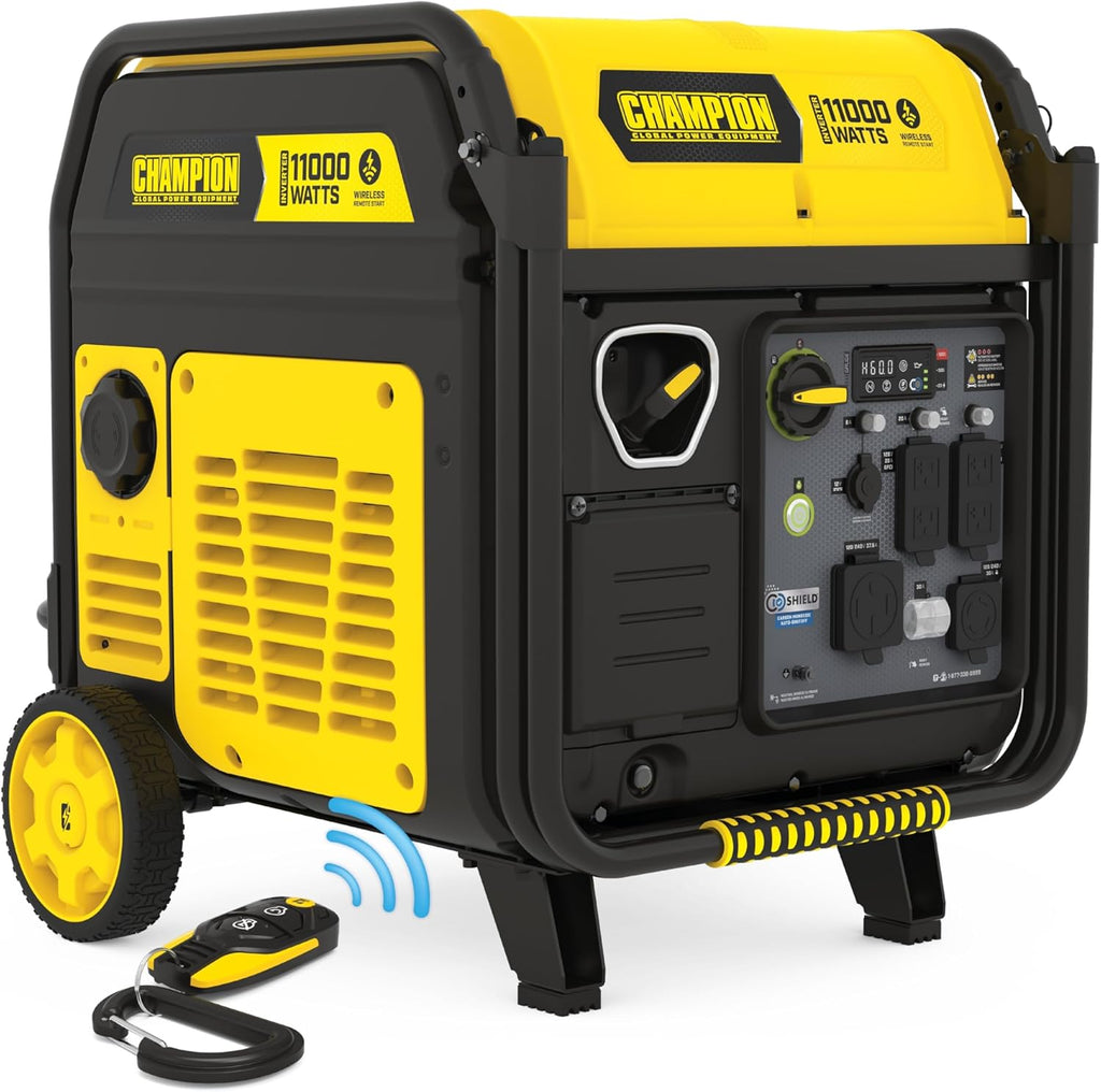 Champion Power Equipment 11,000-Watt Wireless Remote Start Home Backup Portable Inverter Generator with Quiet Technology and Free 3-Year Warranty