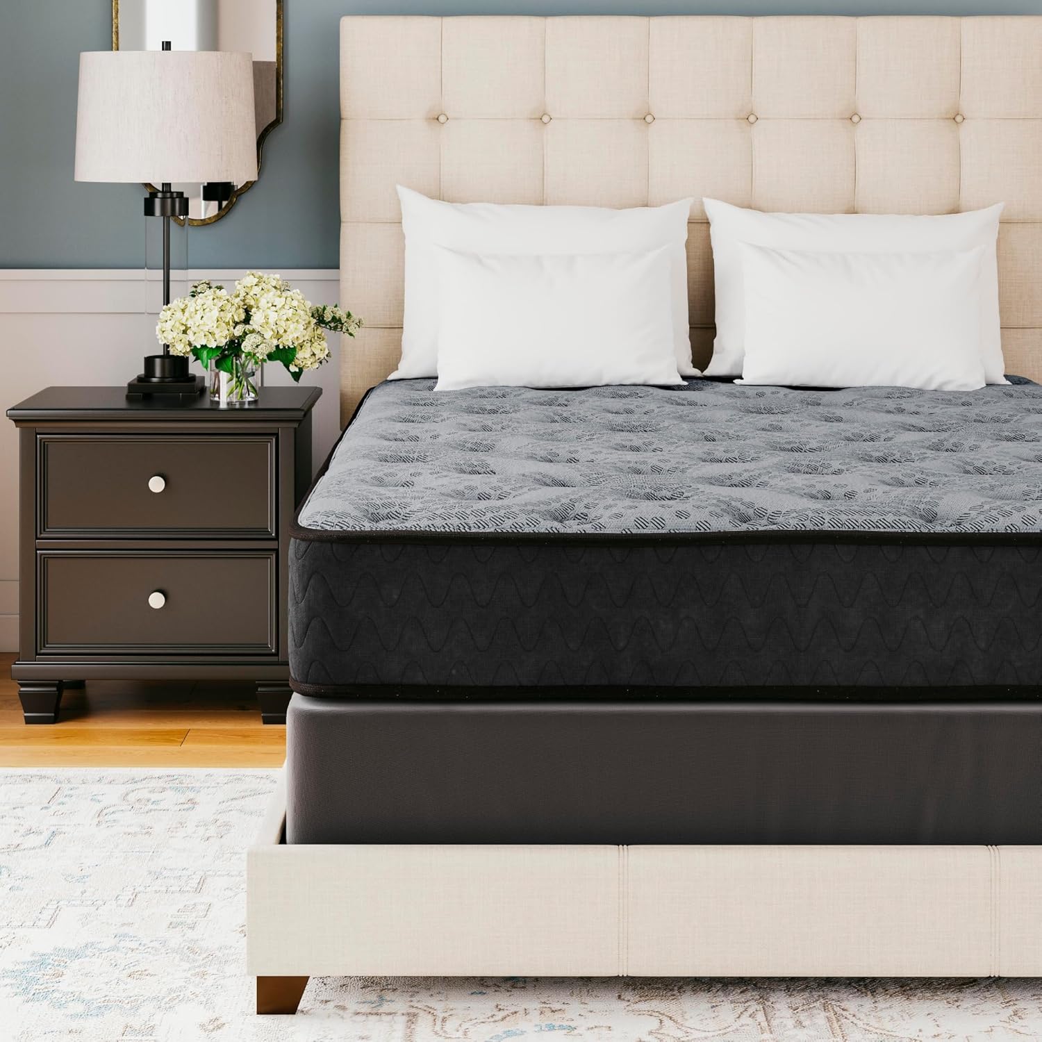 Signature Design by Ashley Queen Size Comfort Plus Hybrid Mattress with Memory and Quilt Foam, Wrapped Coils, Fiberglass-Free, 10-Year Warranty, 10" Height