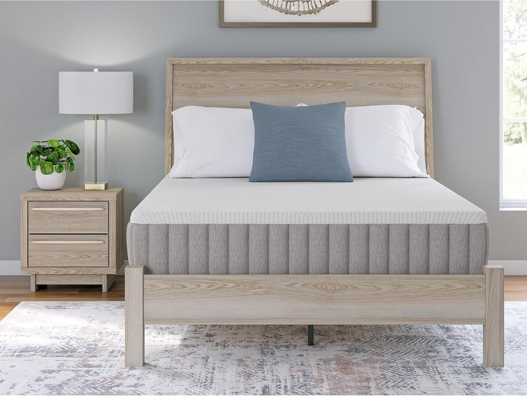 Signature Design by Ashley Terra Sleep Firm 12 Inch Antimicrobial Natural Talalay Latex Foam Hybrid Mattress with Temperature Regulating for Pressure Relief, Queen, Fiberglass-Free, Mattress in A Box
