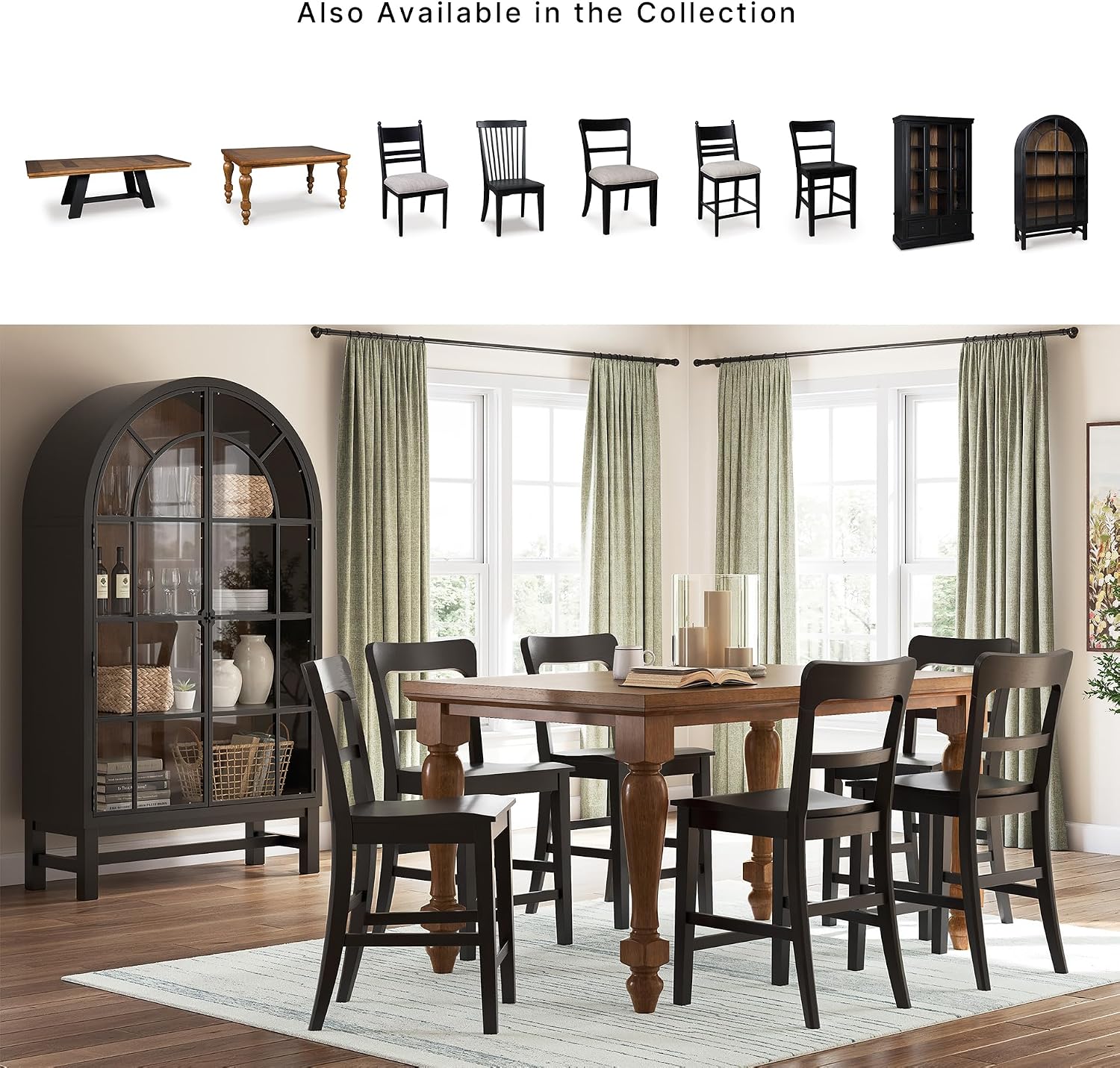 Signature Design by Ashley Chadworth Classic Display Cabinet with Anti-Tipping, Brown & Black