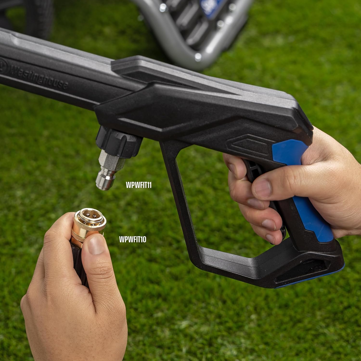 Westinghouse Heavy-Duty 3/4" GHT to M22-14MM Quick-Connect Fitting For Pressure Gun to Pressure Washer Hose