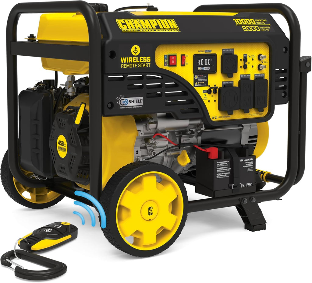 Champion Power Equipment 10,000-Watt Wireless Remote Start Home Backup Portable Generator with Free 3-Year Warranty
