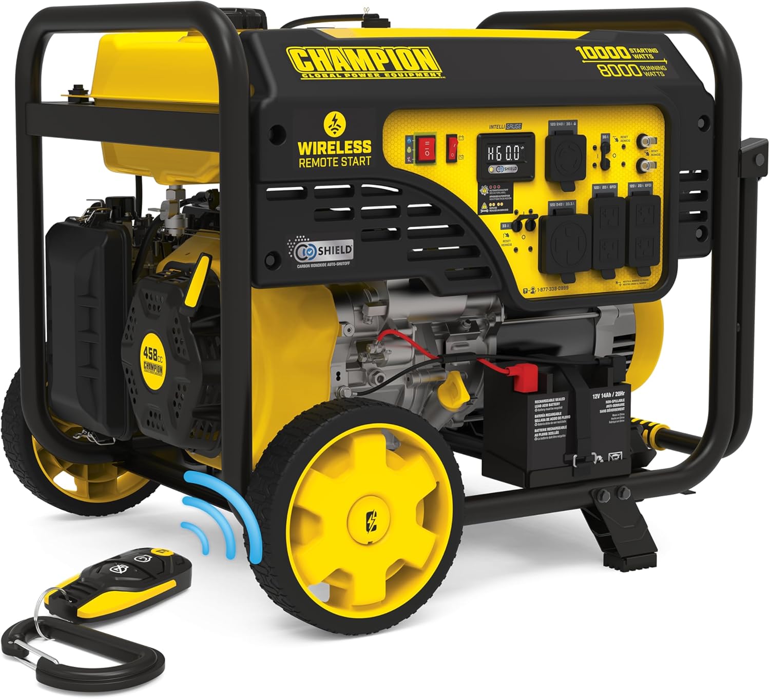 Champion Power Equipment 10,000-Watt Wireless Remote Start Home Backup Portable Generator with Free 3-Year Warranty