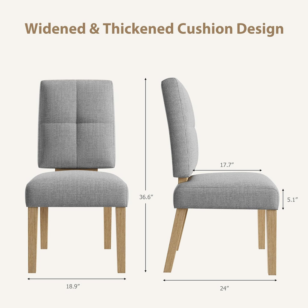 HOMRELEXA Wooden Dining Chairs Set of 4, Dining Room Chairs with Wood Legs, Cloud-Like Cushion & Reinforcement Structure Design for Kitchen/Living Room/Restaurant, Easy Assembly