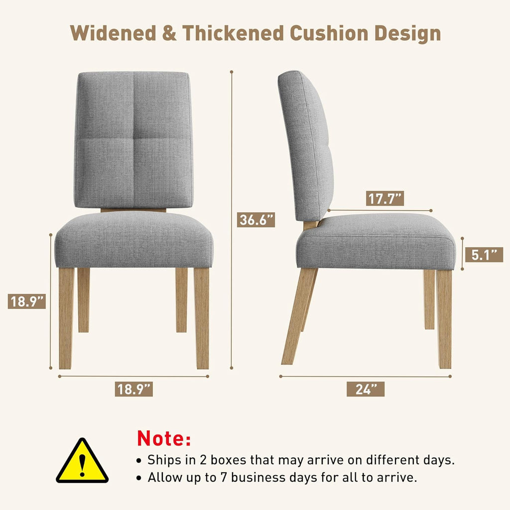 HOMRELEXA Wooden Dining Chairs Set of 6, Dining Room Chairs with Wood Legs, Cloud-Like Cushion & Reinforcement Structure Design for Kitchen/Living Room/Restaurant, Easy Assembly