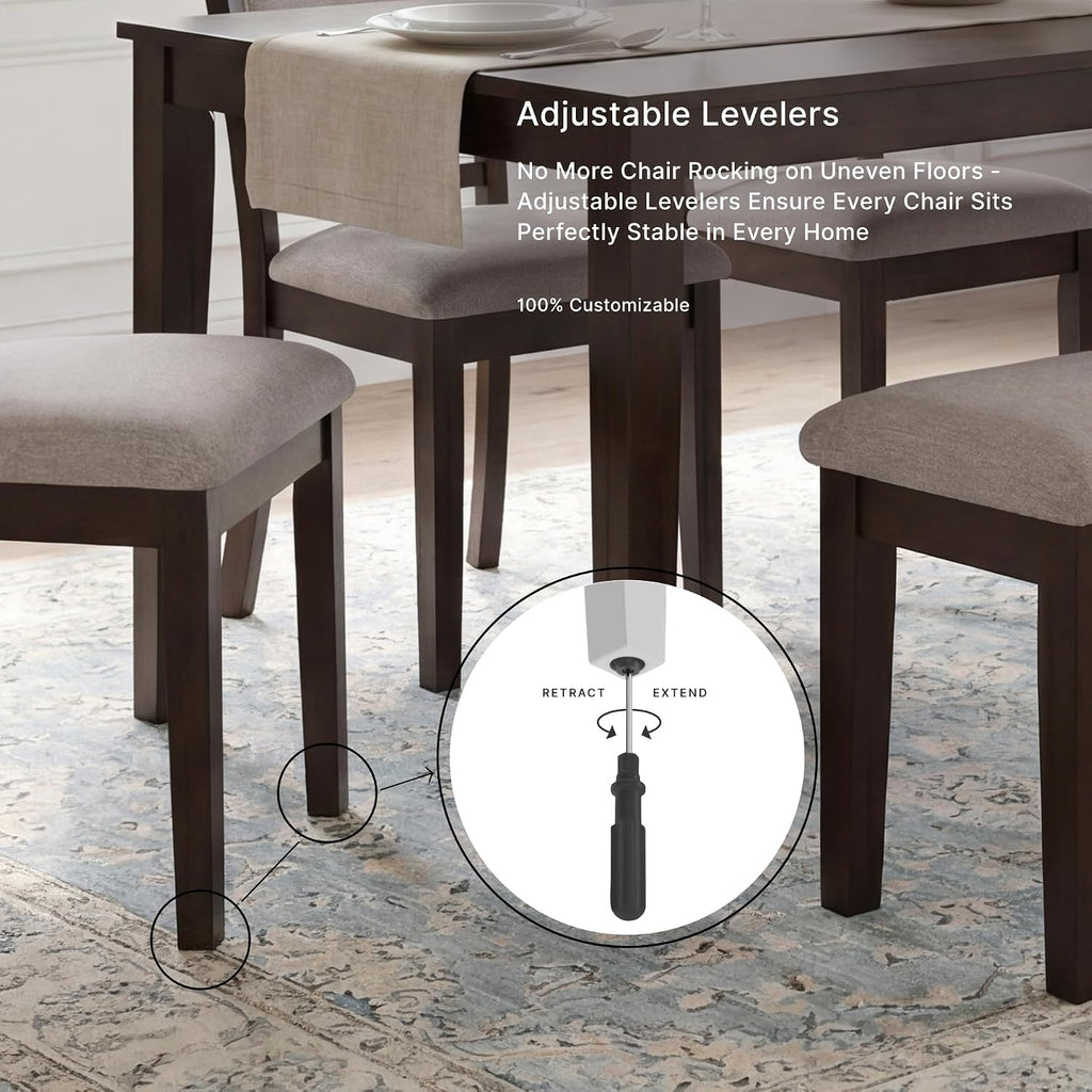 Signature Design by Ashley Langwest Dining Room Table Set, 4 Upholstered Chairs and Bench, Seats 6, Cushioned Seats, Wood, Cherry Brown