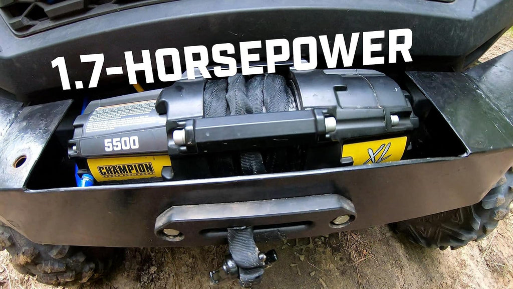 Champion Power Equipment XL 5500-lb. ATV/UTV Synthetic Rope Winch Kit