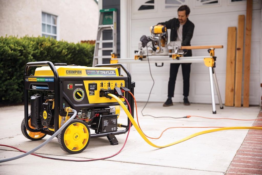 Champion Power Equipment 12,500-Watt Electric Start Tri Fuel Home Backup Portable Generator with Free 3-Year Warranty