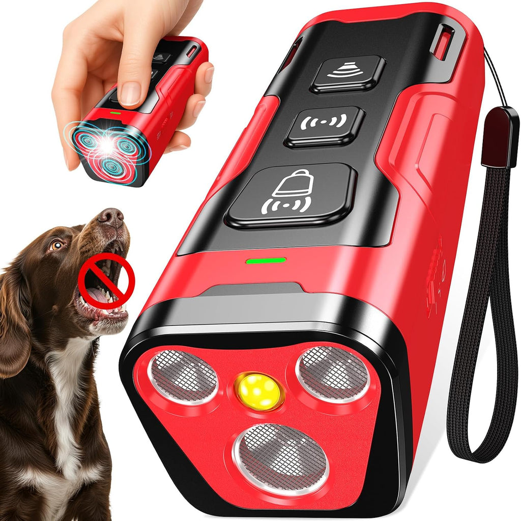 YUYQA Dog Bark Deterrent Device, 3X Ultrasonic Anti Barking, 6 Training Modes 23 FT Range Barks No More Indoors Outdoors Behavior Correct Safe & Humane Rechargeable Compact Bark Control for Dogs