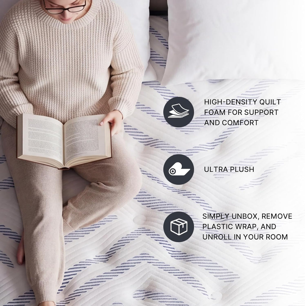 Signature Design by Ashley Chime 12 Hybrid Innerspring Queen Size Mattress, Medium Firm Feel, Gel Memory Foam for Lumbar Support, Mattress in a Box, 12 Inch