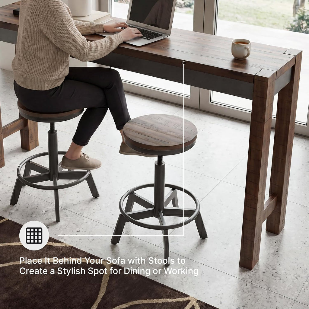 Signature Design by Ashley Furniture Torjin Long Counter Height Table, Seats up to 3, Wood, 72.13" W x 16" D x 36" H, 2-tone Brown