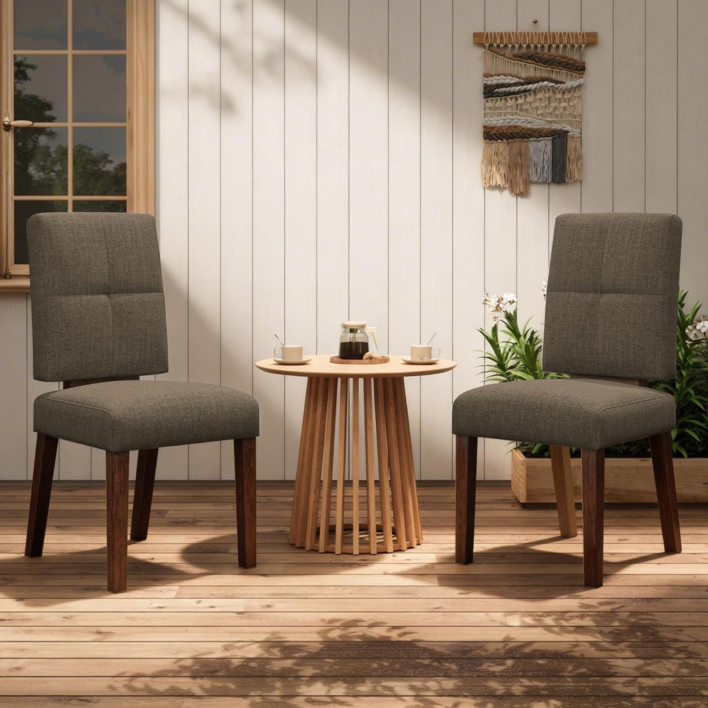 HOMRELEXA Wooden Dining Chairs Set of 6, Dining Room Chairs with Wood Legs, Cloud-Like Cushion & Reinforcement Structure Design for Kitchen/Living Room/Restaurant, Easy Assembly