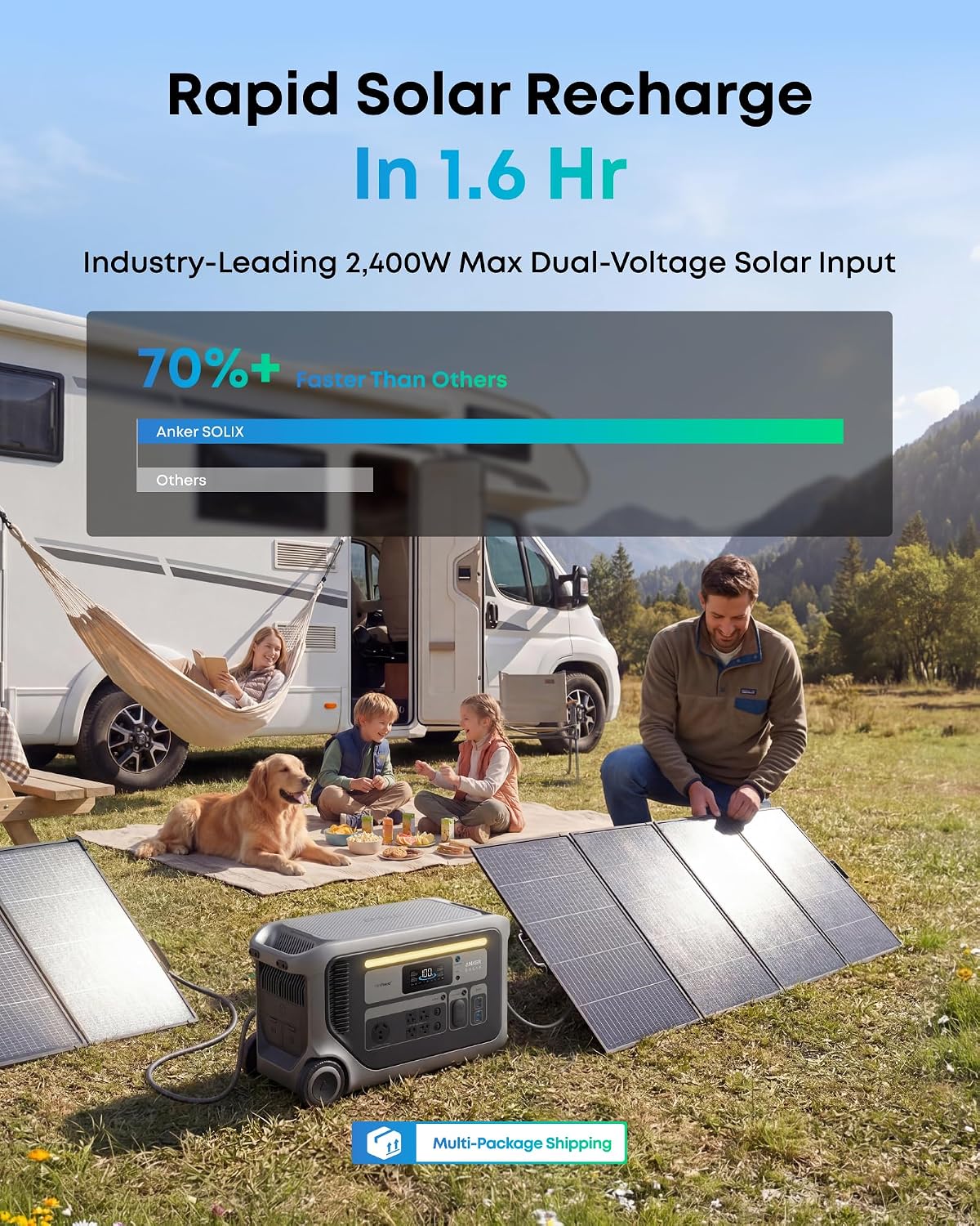 Anker SOLIX F3000 Portable Power Station and Expansion Battery with 400W Solar Panel，3,072Wh, 6,000W Recharging, Solar Generators for Home Use, For Power Outages, Camping, RVs, Emergencies