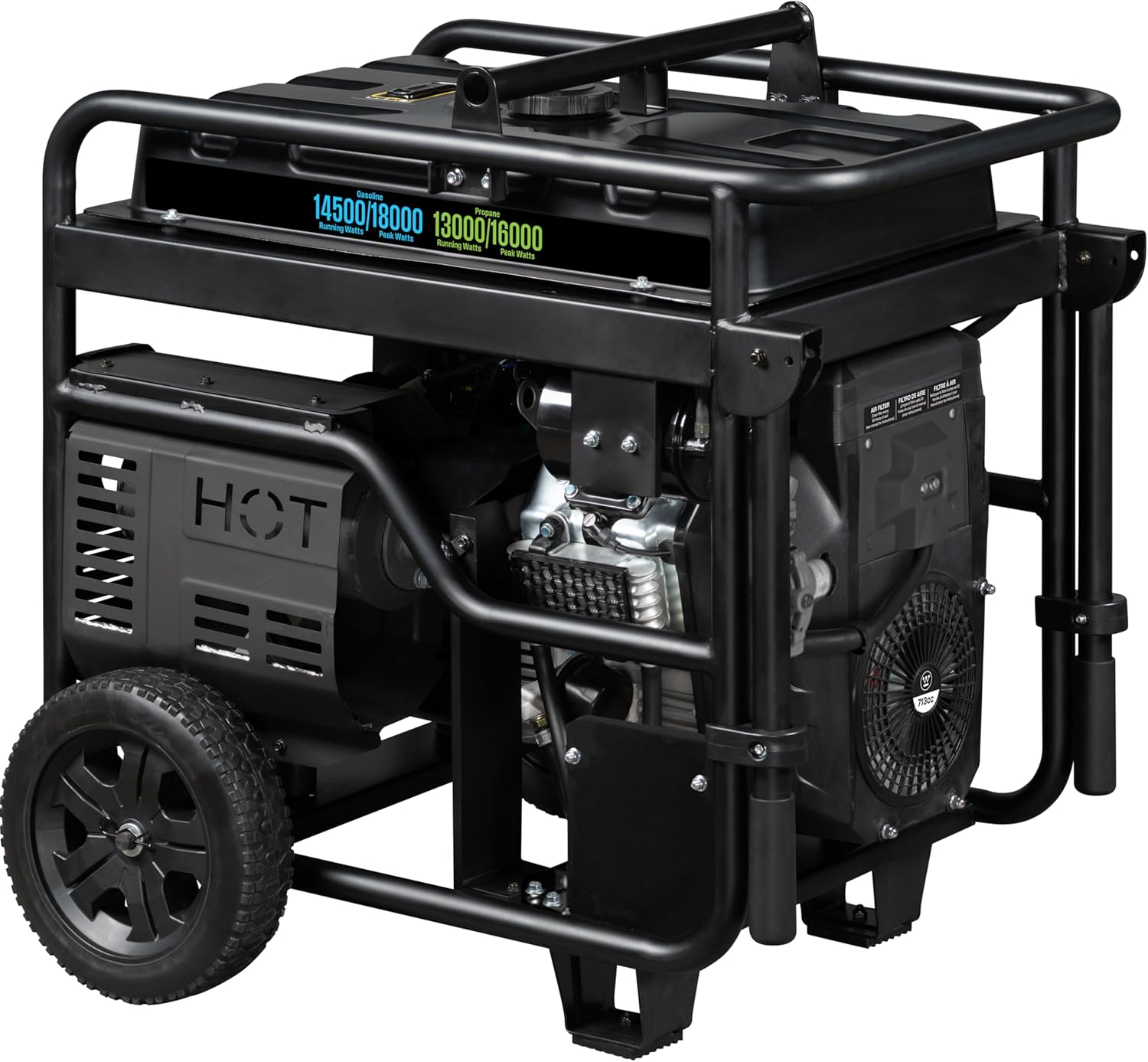 Westinghouse 18000 Peak Watt Dual Fuel Home Backup Portable Generator, Remote Electric Start, Transfer Switch Ready, Gas and Propane Powered
