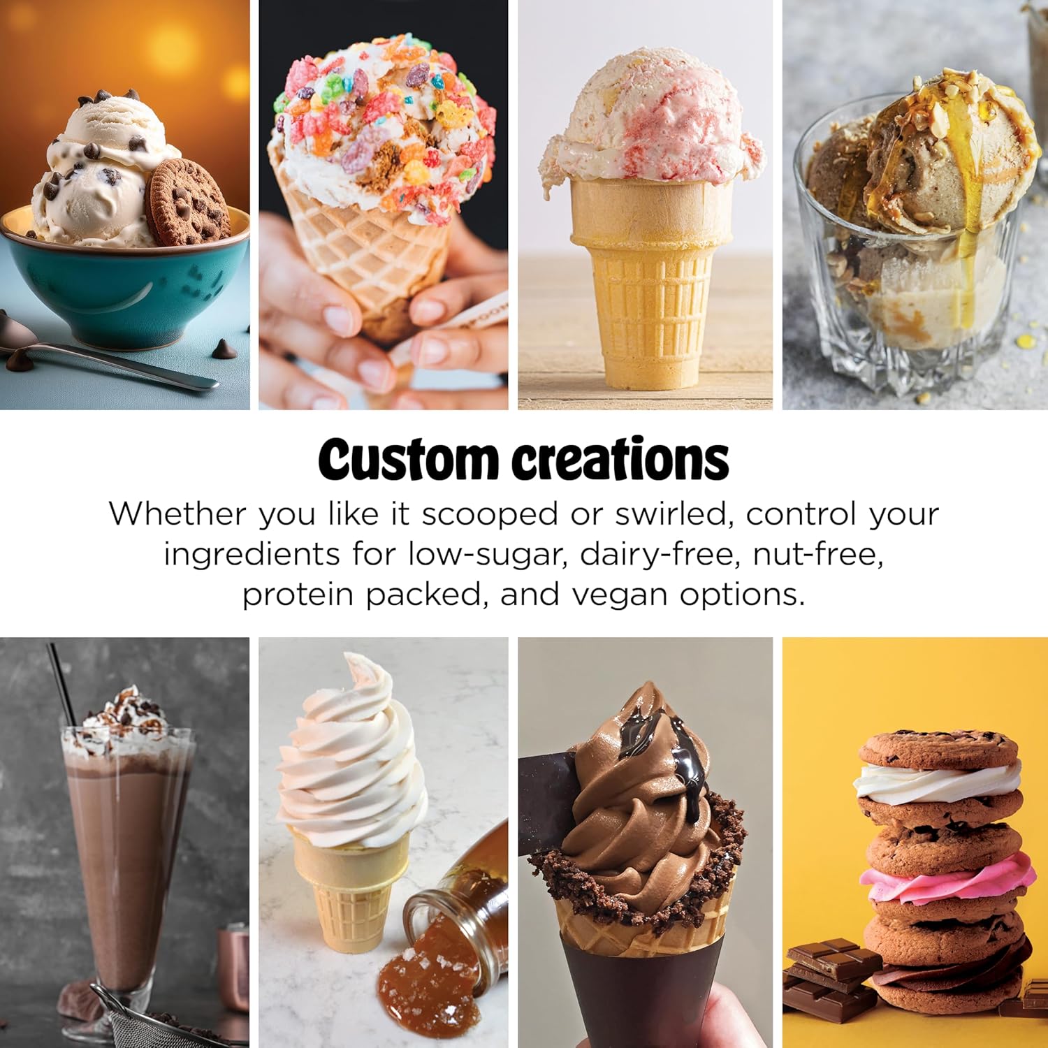 Ninja CREAMi Scoop & Swirl Ice Cream Maker, Soft Serve Desserts, Sorbet, Milkshakes, Frozen Yogurt and More, 13-in-1 Programs, Includes Handle and Two 16 oz 2-in-1 Pints, Blue, NC701ND
