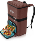 Ninja | Backpack Cooler | FrostVault Go 24 Can Soft Cooler | Leakproof Zipper with Built in Can Opener, 2 Ice Packs & Dry Storage Drawer | for Hiking, Camping & More | Canyon Red | FF124MR
