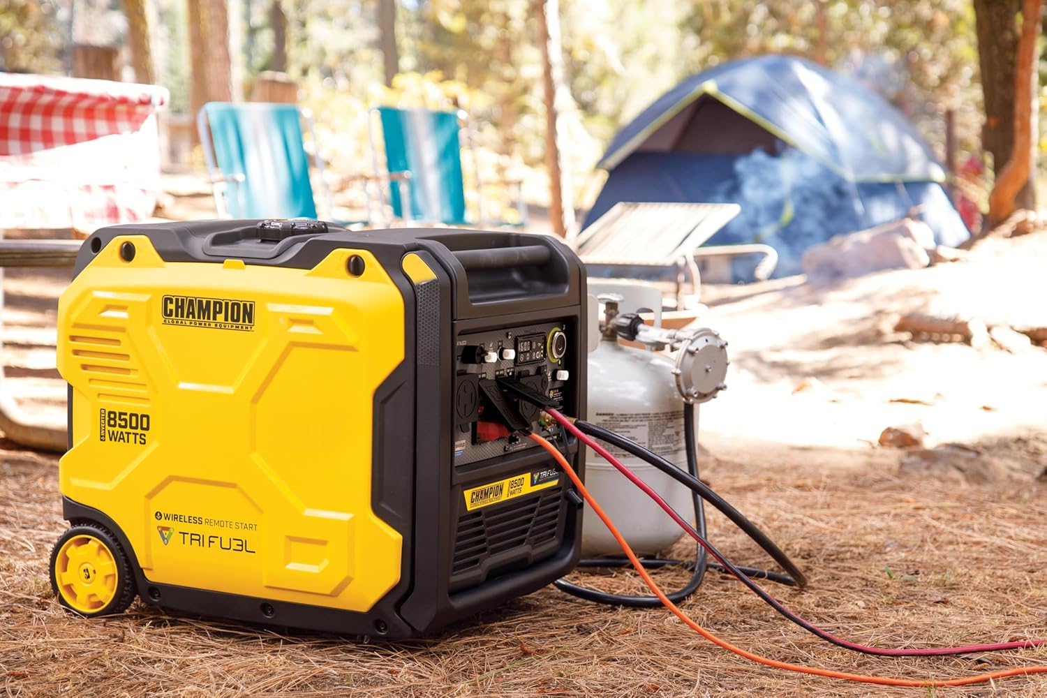 Champion Power Equipment 8500-Watt Wireless Remote Start Ultra Quiet Tri Fuel RV Ready Portable Inverter Generator with StartLINK, Free 3-Year Warranty