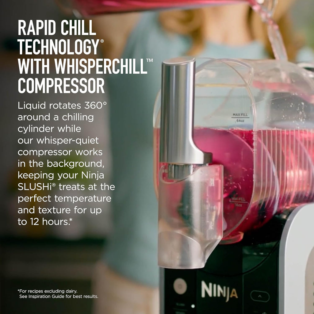 Ninja SLUSHi Professional Frozen Drink Maker with RapidChill Technology, Frozen Drink & Slushie Machine, 5 Preset Programs, Frozen Margaritas, Frappés, and More, Grey, FS301C, (Canadian Version)