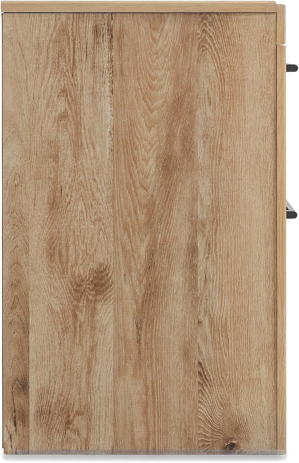 Signature Design by Ashley Hyanna Rustic Contemporary 2 Drawer Nightstand with 2 USB Charging Ports, Wood, 24.37" High, Light Golden Brown Finish