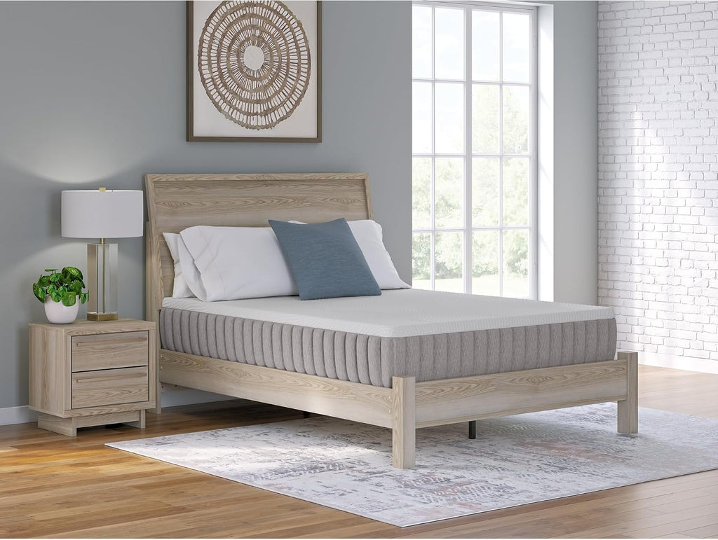 Signature Design by Ashley Terra Sleep Firm 12 Inch Antimicrobial Natural Talalay Latex Foam Hybrid Mattress with Temperature Regulating for Pressure Relief, Queen, Fiberglass-Free, Mattress in A Box