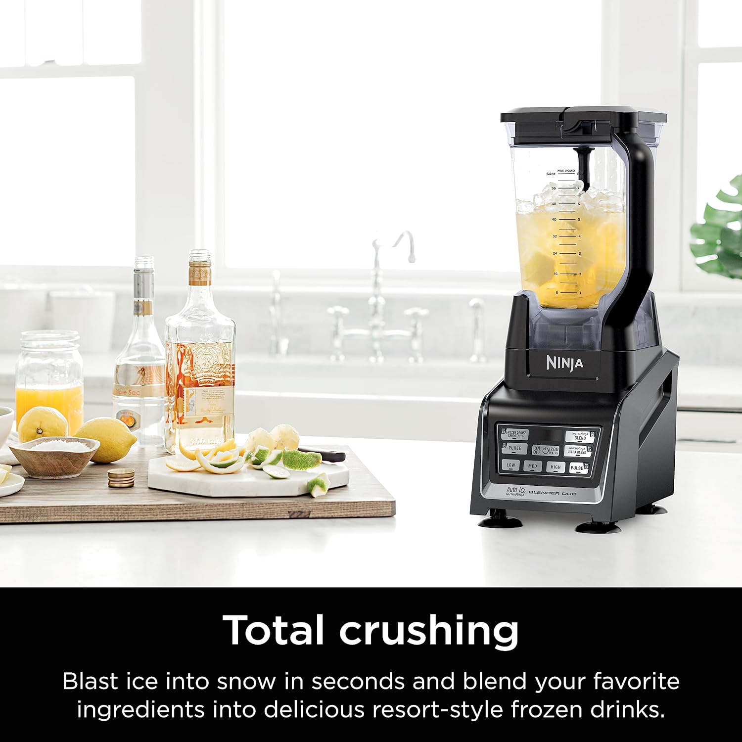 Ninja BL642 Nutri Ninja Personal & Countertop Blender with 1200W Auto-iQ Base, 72 oz. Pitcher, and 18, 24, & 32 oz. To-Go Cups with Spout Lids, For Smoothies, Shakes & More, Dishwasher Safe, Black..