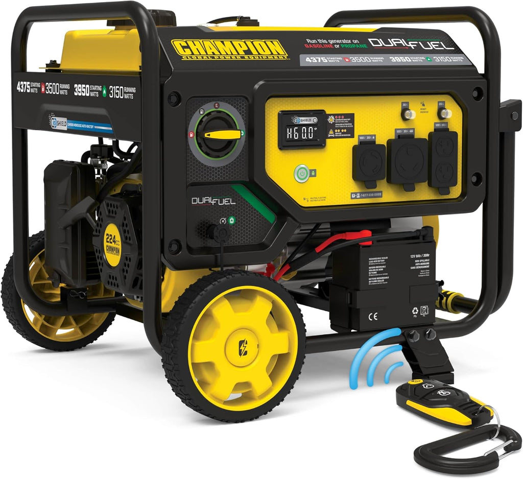 Champion Power Equipment 4375-Watt Portable Generator | Wireless Start, Dual Fuel, RV Ready, Free 3-Year Warranty