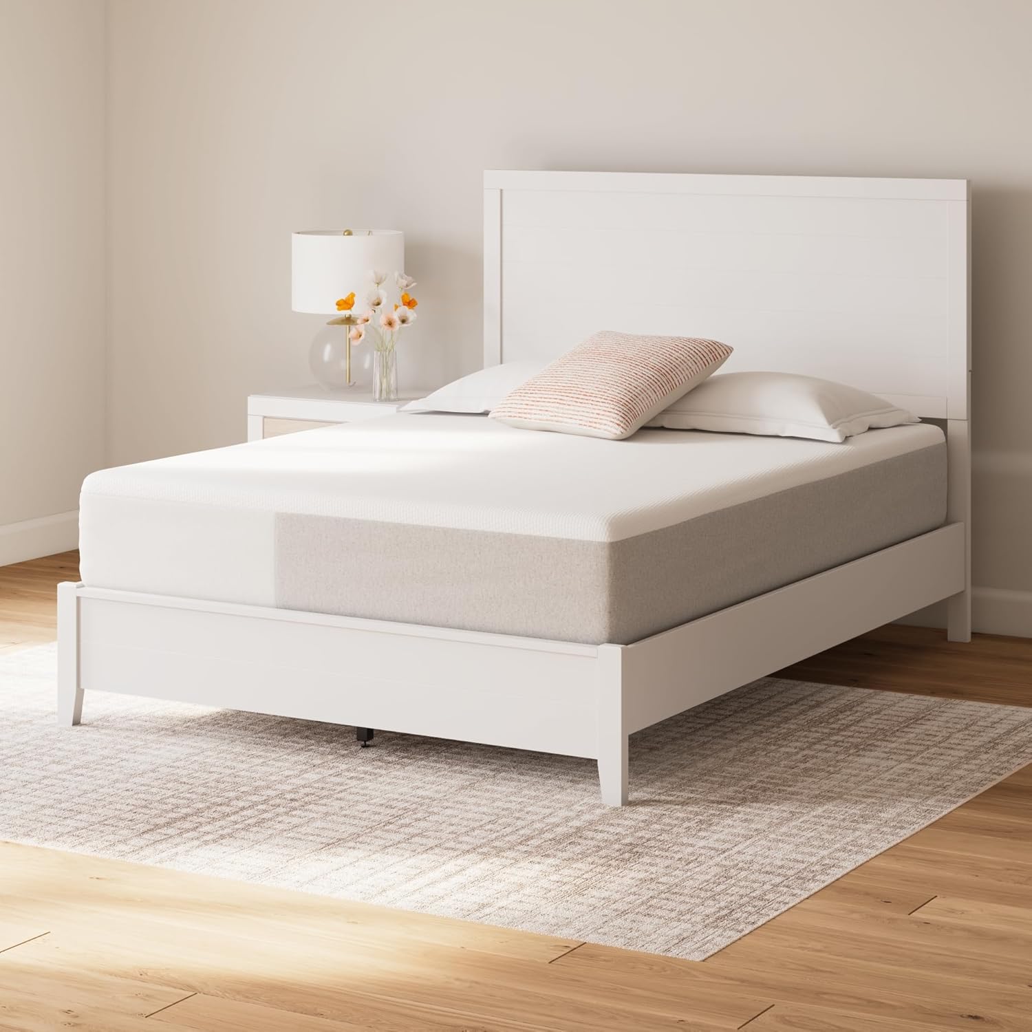 Signature Design by Ashley King Size Cool Max 12 Inch Medium Plush Cooling Gel Infused Memory Foam Mattress for Pressure Relief, Fiberglass-Free, Mattress in A Box