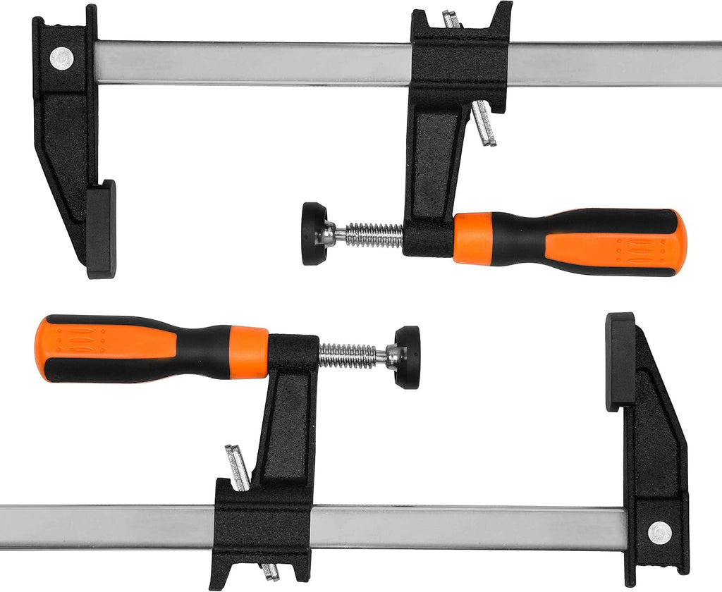 WEN 10236F2 Quick-Adjust 36-Inch Steel Bar Clamps with 2.5-Inch Throat and Micro-Adjustment Handle, Two Pack , Multicolor