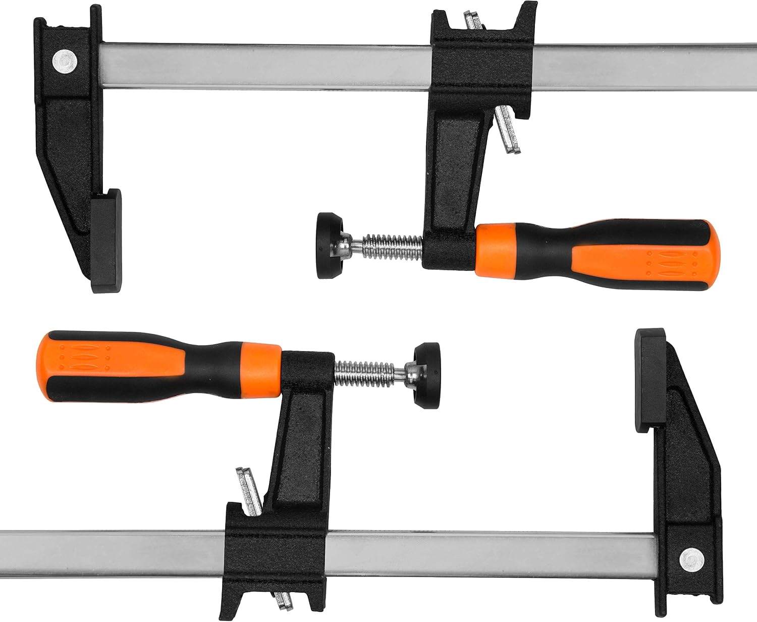 WEN 10236F2 Quick-Adjust 36-Inch Steel Bar Clamps with 2.5-Inch Throat and Micro-Adjustment Handle, Two Pack , Multicolor