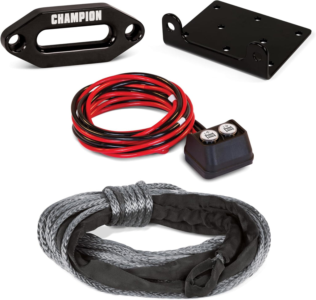 Champion Power Equipment 3500-lb. ATV/UTV Synthetic Rope Winch Kit