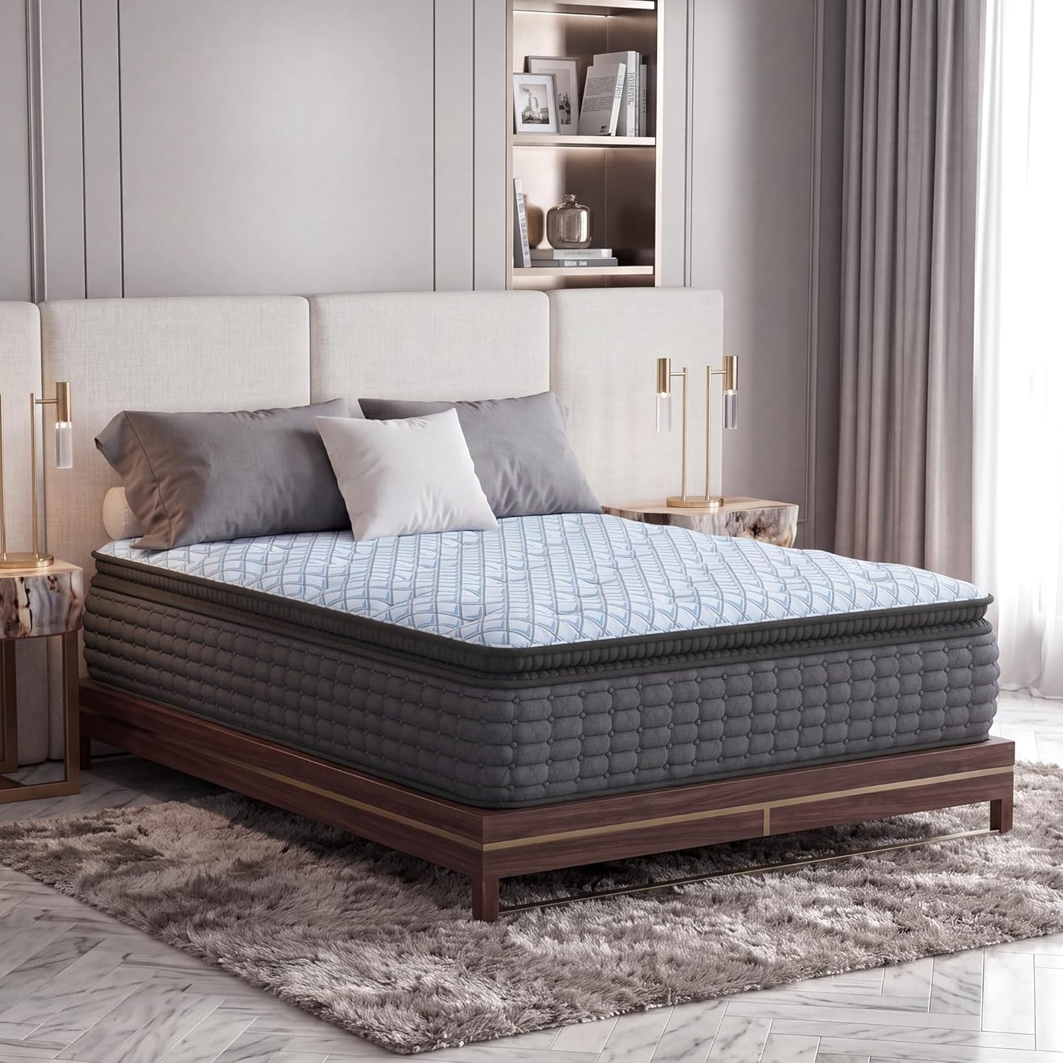 Signature Design by Ashley Destin Cove PT Extra Plush 16 Inch Mattress with Low Motion Transfer and Temperature Regulating, Mattress in a Box, Queen