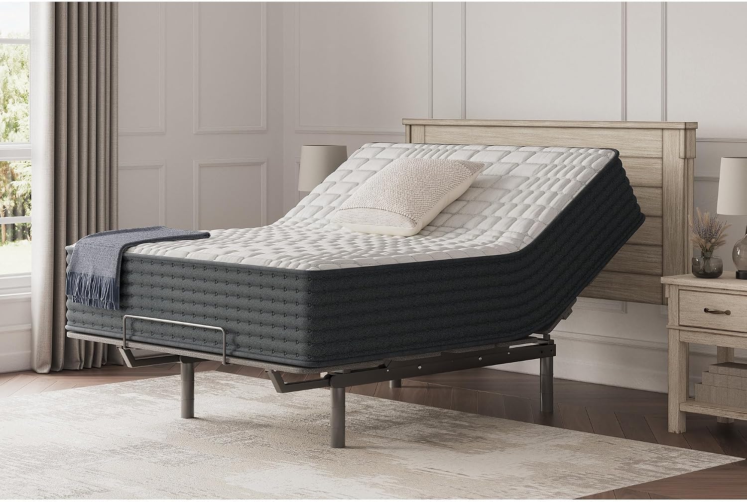 Signature Design by Ashley Hybrid 1300 13 Inch Plush Gel Memory Foam Mattress with Edge Support for Pressure Relief, Queen, Fiberglass-Free, Mattress in A Box