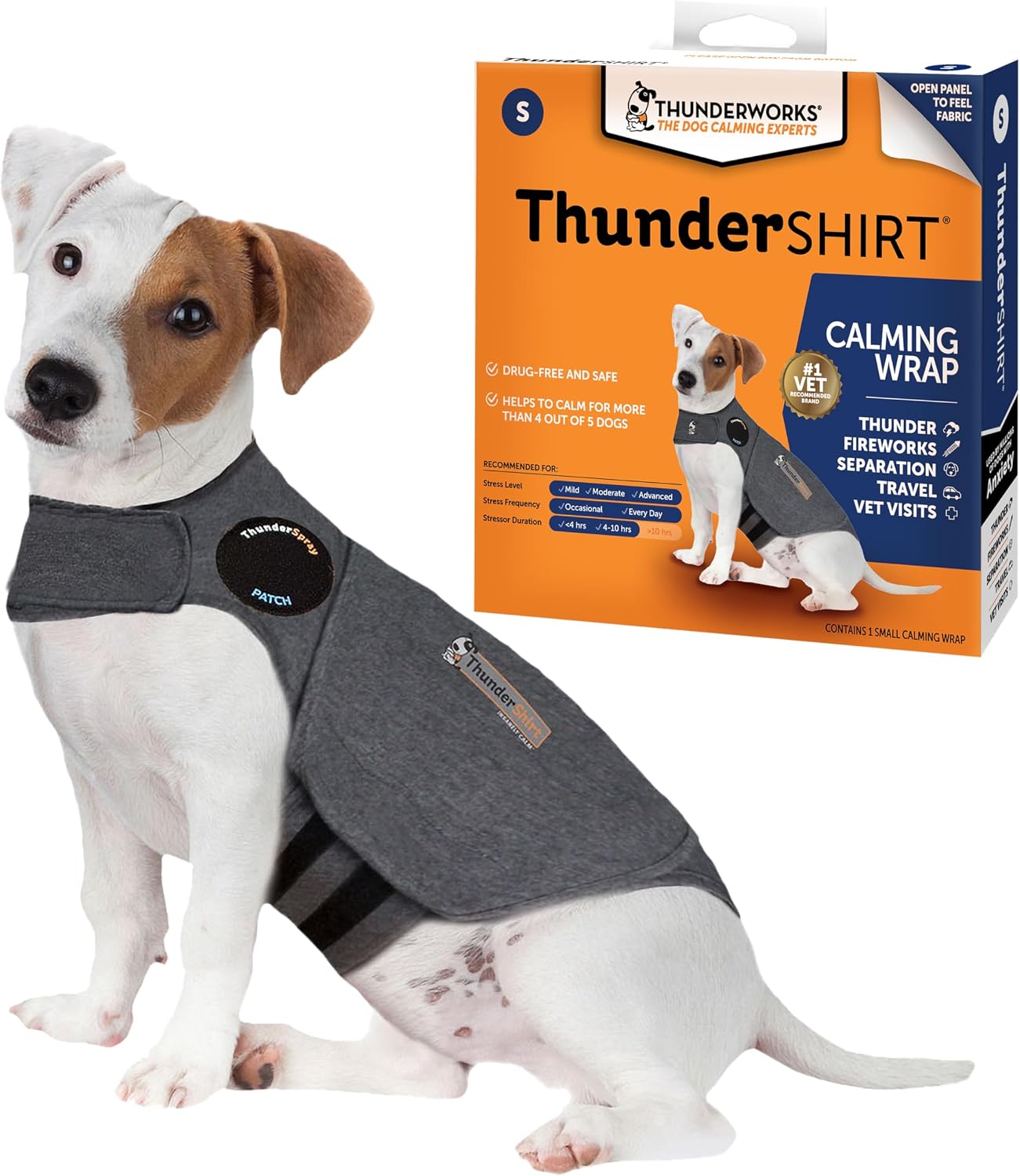 ThunderShirt for Dogs, Medium, Heather Gray Classic - Dog Anxiety Relief Calming Vest