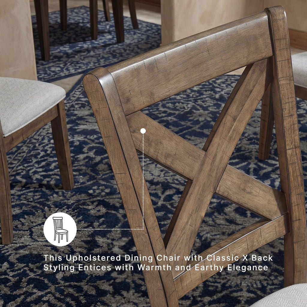 Signature Design by Ashley Moriville Modern Farmhouse 19" Upholstered Dining Room Chair, 2 Count, Brown