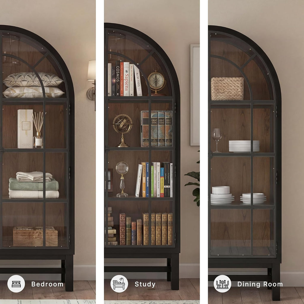 Signature Design by Ashley Chadworth Classic Display Cabinet with Anti-Tipping, Brown & Black
